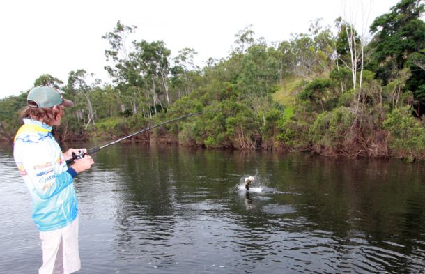 Troy Jansen and Dan Kent, who along with skipper Dean Candy took turns on 24kg stand-up gear to land this 153.5kg SBT over the 4.5 hour fight.